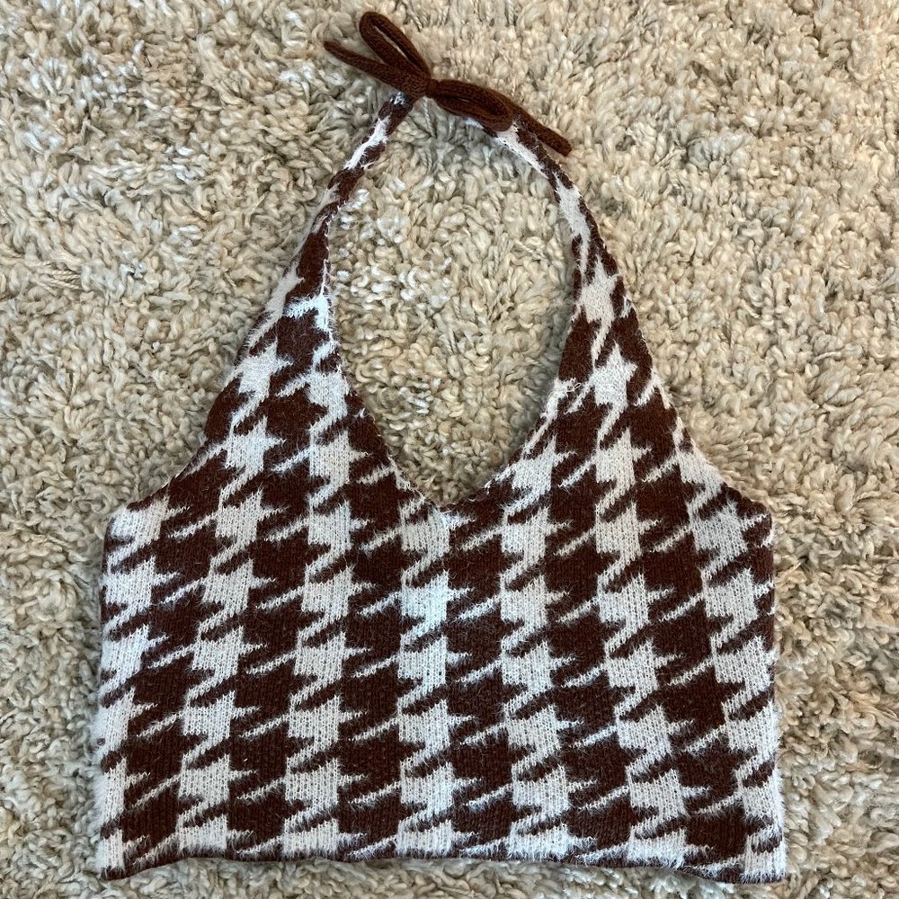 SHEIN Pattern Halter Knit Top